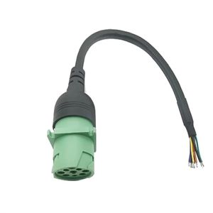 9-pin J1939 internal core split type cable, 1 foot/30 cm truck connection cable