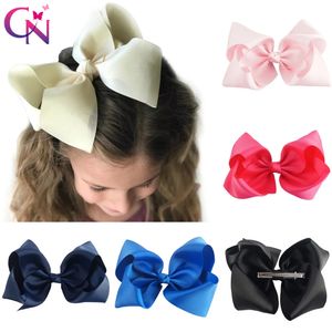 CN 30pcs/partia 8 ręcznie robione solidne, duże włosy Koktajl dla dziewcząt Kids Grosgrain Wstążkowy Kokard z klipsami Butique Big Hair Akcesoria 240103