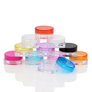 1000 pz/lotto 2G di Piccole Dimensioni Da Viaggio Crema Bottiglie Barattolo di Trucco di Arte Del Chiodo Cosmetico Contenitore di Plastica Vuoto Quadrato Campione Display Pot di Stoccaggio di alta qualità