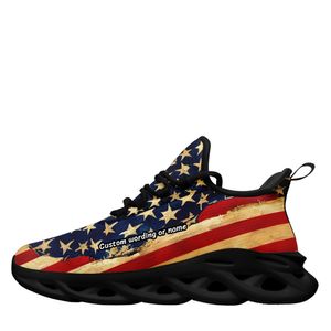 Coolcustomize Custom America patriotisches Laufen, Tennis, personalisierte USA-Flagge, leichter, bequemer Schnür-Unisex-Sneaker, maßgeschneiderte Designer-Modeschuhe