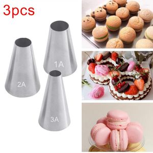 Moldes de cozimento 1-3pcs tamanho grande redondo metal bolo creme decoração ponta de aço inoxidável tubulação de confeiteiro ferramentas de pastelaria # 1a # 2a # 3a