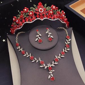 Bangle Gorgeous Crystal Flower Tiaras Bridal Jewelry Sets for Women Crown Choker Necklace Sets Wedding Bride Jewelry Set Accessory