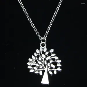Chains 20pcs Fashion Necklace 30x24mm World Tree Pendants Short Long Women Men Colar Gift Jewelry Choker