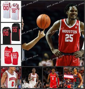 Houston Cougars Maglia da basket Damyean Dotson Otis Birdsong Quentin Grimes Marcus Sasser Jarace Walker Jamal Shead Stitched Custom Houston Maglie