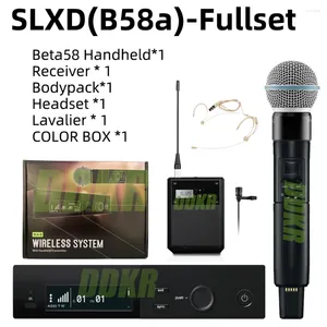 Mikrofonlar DDKR SLXD4-Fullet kutusu UHF Gerçek Çeşitlilik Karaoke Sahne Performansları Mikrofon Professional