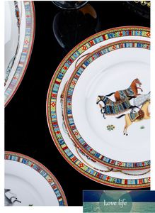 New Tableware Bowl and Plates Set Ceramic Household Light Luxury Dishes and Bowls of Bone China Chopsticks Gift European Style Bowl