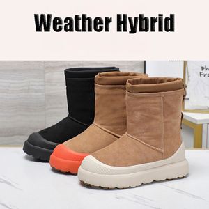 Classic Short Weather Hybrid Women snow boots Suede round toe sleeve mid length brown beige Mules woman mens Upper Comfort Fall Winter keep warm Booties Top Quality