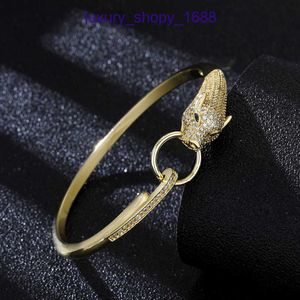 Bildäcks populära lyxdesigner armband smycken mikro inlagd kort hem leopard armband kvinnlig 18k guld pläterad har originallåda