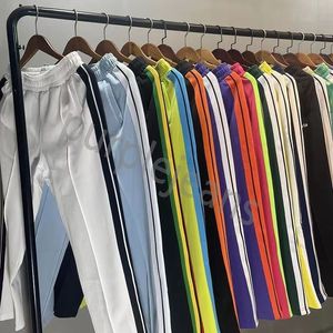 Mens Calças Palms Angels Designer Sports Casual Calças Longas Zíper Cintura Elástica Basculador Calças Calças Jogging Sportwear Soprtpants PA Stripe Moda