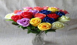 Färska rosen Artificial Flowers Real Touch Rose Flowers Home Decorations for Wedding Party eller Birthday HJIA1254419963