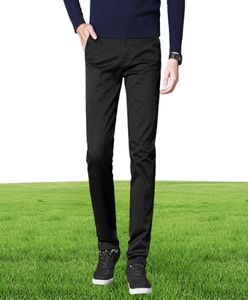 Autumn Casual Pant Men Business Stretch Cotton Straight Fit Trousers Male Formal Dress Pants Black Khaki Plus Size 42 44 46 2011282672508