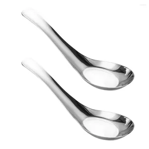Spoons 2 Pcs Tablespoon Sets Soup Ladle Stainless Steel Big For Serving Asian Thicken