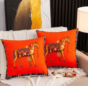 Kudde Case All-Match Horse Super Soft Pillow Cover Cushion Home Soffa Model Room Pillow Without Pillows Core