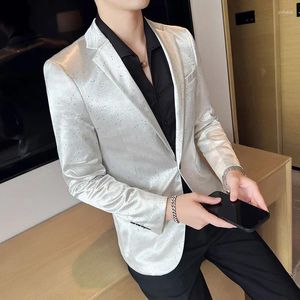 Mäns kostymer 2024 Högkvalitativ koreansk Slim-Fit Fashion All-In-One Bankett Boutique Business Wedding Casual Suit Men Dress Coat Clothing