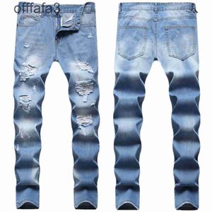 purple jeans mens pant Fashion hip hop wind broken hole beggar style many monkeys craft light blue small straight men