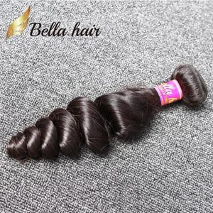 Wefts 9A Brezilya Saç Atkı 1 PC/LOT Remy Virgin İnsan Doğal Siyah Renk Gevşek Dalga Kıvrık Demetler Perakende Belahair