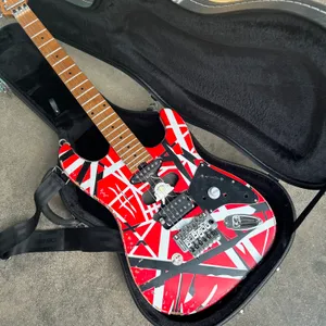 로스팅 된 메이플 목재 진 넥 Eddie van Halen Relics 82 버전 Fran-Ken Electric Guitar /White