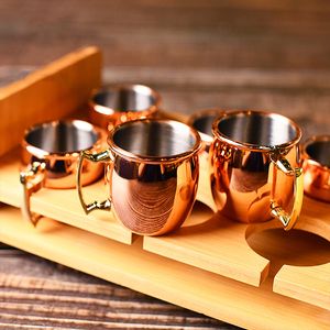 Bar Mini Moscow Mule Cups Creative Cocktail Cup Small Copper mugs Stainless Steel Shot mug LT748