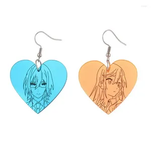 Dingle örhängen japansk tecknad karaktär mode smycken syster gåvor hjärtform akryl droppe örhänge