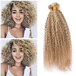 Extensions Piano 27 613 Human Hair Weaves Kinky Curly Wave Hair Extension Afro Kinky Curly Hair Extension Blond Virgin Brazilian Bundles Fas