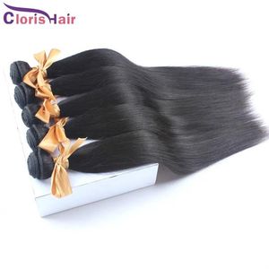 Wefts Retail 1 Bundle Straight Weft Brazilian Virgin Human Hair Weave Cheap Unprocessed Silky Straight Hair Extensions 3.5Oz/pcs Healthy