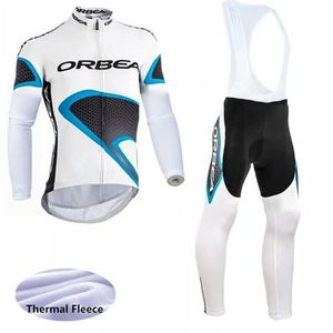 Uppsättningar Orbea Team Cycling Winter Thermal Fleece Jersey Bib Pants Set Sets Men's Jersey Suit Outdoor Riding Bike MTB Clothing U102317