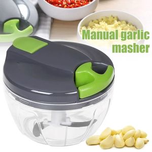 520 ml manuell mat hackare hand drag sträng grönsaksskär lök vitlök hackare bärbar mat mincer för vitlök ingefära frukter 240104