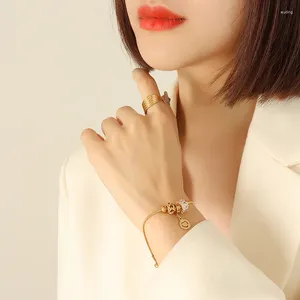Link Bracelets Fashion Trend Stainless Steel Elegant Delicate Light Luxury Zirconia Pull Clasp Bracelet Women's Jewelry Party Premium Gifts