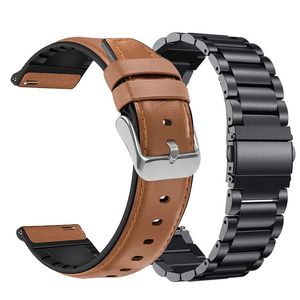 2st Metal Strapleather Band för Huami Amazfit GTR47 42mm Silicon Leather Armband Pace Stratos Strap 22mm 20 240104