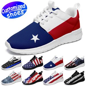 Maßgeschneiderte Schuhe Laufschuhe BLONDON-01 Star Lovers DIY-Schuhe Retro-Freizeitschuhe Herren Damen Schuhe Outdoor-Sneaker The Stars and the Stripes schwarz große Größe EUR 36-50