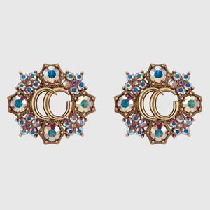 modefärgade kristallörhängen aretes orecchini 14k guld vintage örhängen designer för kvinnors bröllopsfest gåva smycken