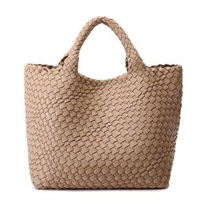 Sacos de noite feitos à mão tecido bolsa de ombro para mulheres vegan couro sacola grande praia bolsas de viagem e bolsas designer cesta b229j