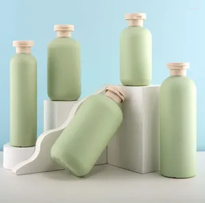 Depolama Şişeleri Avokado Yeşil Plastik Şampuan Duş Jel Köpük Sabunu Dispenserler Doldurulabilir Kapak Pompası Losyon Seyahat Şişesi