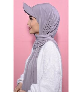 Musilm Damen-Hijab aus Chiffon mit Baseballkappe, Sommersport mit Hijabs, sofort tragbar, Sport 220610gx4972623