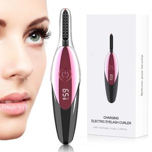 Quick Heating Electric Eyelash Curlers Mini USB Rechargeable Eye Lash Curling with LED Display Eyelash Comb for Eye Makeup 240104