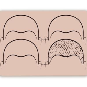 5PCS Scalp Tattoo Practice Skin Both Side Pre Draw Hairline Design Tattoo Silicone Pad for SMP Scalp Micropigmentation Technique 240103