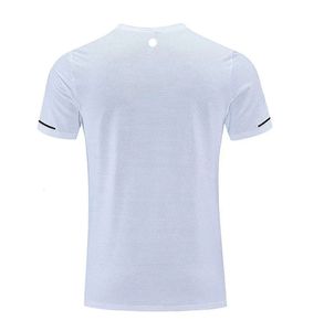 LuLus Men Yoga Outfit Gym T shirt Exercise Fitness Wear Basketball Quick Dry Ice Silk Shirts Outdoor Tops Short Sleeve Elastic Breathable 235