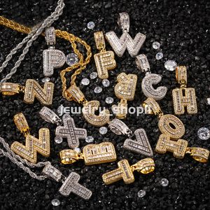 Design Hop Rock Candy 26 angielski alfabet wisiorek naszyjnik biżuteria Gra moissanite Diamond Gold Gold Ster Sier Cuban Link łańcuch dla mężczyzn Naszyjnik Hip Hop