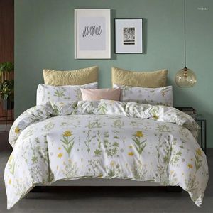 Conjuntos de cama Conjunto de capa de edredão 3 peças flores frescas e plantas housse de couette fronhas sem edredom