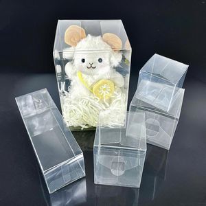Presentförpackning 20/50 st flera storlek fyrkantig klar plast PVC -förpackningsbox för choklad/leksaker/smycken/display bröllop födelsedagsfest leveranser