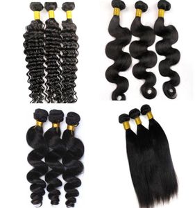 Brazilian Hair Bundles Virgin Human Hair Weaves Body Wave Wefts Unprocessed 834inch Peruvian Indian Malaysian Mink Human Hair Ext5456754