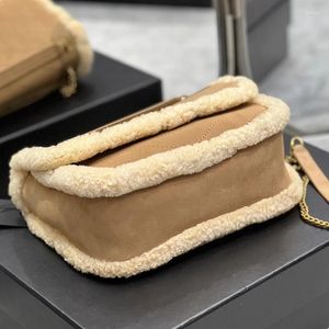 Abendtaschen Frauen Luxus Umhängetasche Casual Vintage Lammwolle Wildleder Messenger für weiche Designer-Handtaschen mit Box