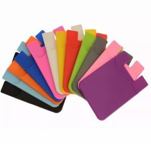Mobiltelefon plånbok silikonhäftande stickon fodral för kreditkort ultraslim id hållare plånbok påse ärmficka8964157