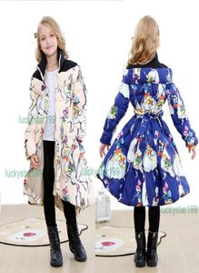 Winter Princess Girl Down Coat 412T Dzieci 90 Biała kurtka puszkowana 5 kolorów Dzieci Slim Long Oreshwear3089688