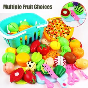 Utbildningsleksak Plastikkök Toy Set Cut Fruit and Vegetable Food Play House Simulation Toys Early Education Kids Toys Gifts 240104