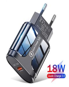 18W USB Şarj Cihazı 3A Hızlı Şarj Cep Telefonu Adaptörü İPhone12 Pro Max EUUS Fiş Duvar Şarj Cihazı Xiaomi Huawei Samsung6263454