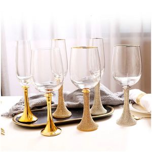 Kreativt glas med diamantvinsglas kristallt högt vinglas Champagne Glass Home Restaurang Vin Glas Party Bankett Glas 240104