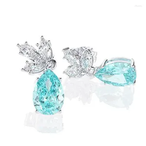 Orecchini pendenti DRlove da donna con goccia d'acqua blu zirconi accessori per feste di matrimonio regalo di compleanno fantasia gioielli di moda