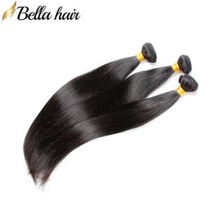 Wefts Bellahair Human Hair Weaves 3st Brasilianska Virgin Hair Extensions Weft Silkesly Straight Bundles Obequreed Double Wefts 830 tum
