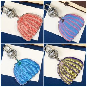 High end Metal Stainless Steel Keychain Cute Pumpkin charm Keychains For Men Women Designer Key Ring Couple Leather Car Key chain Handmade with Original box